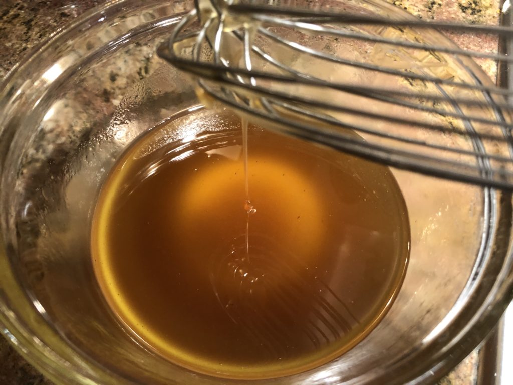 thickened mixture of canola oil and maple syrup